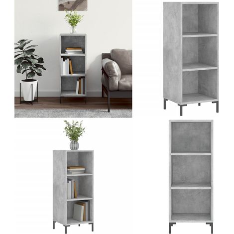Buffet gris béton 34,5x32,5x90 cm bois d'ingénierie - Buffet - Meuble De Rangement - Armoire - Commode - Mobilier Moderne - Home & Living (1/5)