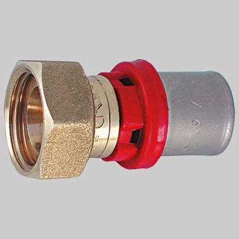RACCORDO DIRITTO A PRESSARE CON GIRELLO CON GUARNIZIONE - 20 x 1/2 su attacco 16 - 1/2