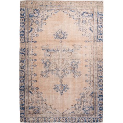 Tapis Rétro Imprimé Antique "Vintage" Bleu 140 x 200 cm (1/4)