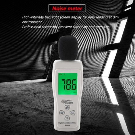 Sonomètre Numérique - Plage 30 à 130 dB - Précision ±1,5 dB - Écran LCD Rétroéclairé - 1 Pièce