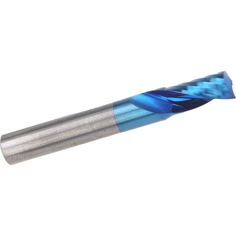 Fraise à spirale à lame unique en acier au tungstène, finition bleue, outils CNC 6x12x45 (1/5)