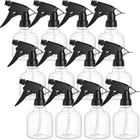 12pcs Clear PET Spray Bottles Empty Plastic Spray Bottle with Trigger for Home Garden 250ml (1/5)