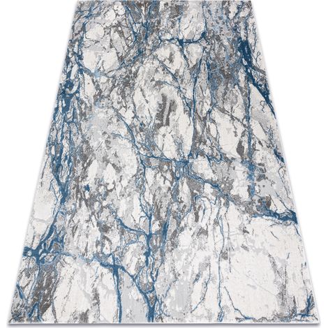 Modern NOBLE Teppich  9962 68 Marmor, Stein - Strukturell zwei Ebenen aus Vlies creme / blau blue 140x190 cm