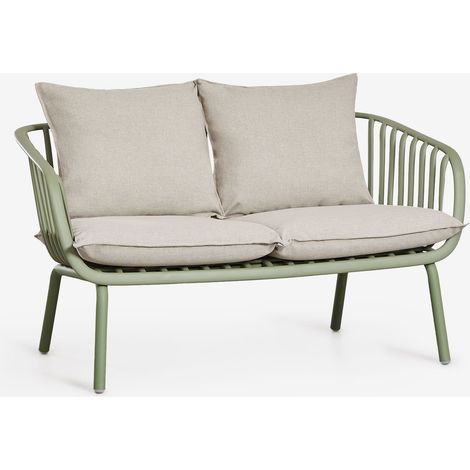 SKLUM Aradina 2-Sitzer-Gartensofa aus Eisen und Polypropylen Grünes Lauerl (1/5)