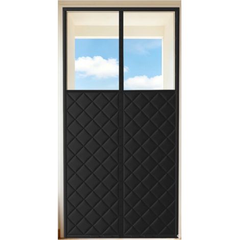 Noir Rideau Magnétique Isolant Thermique, 90x210cm Rideau Thermique de Porte Coupe Vent et Anti Froid Économe en Énergie pour Porte Balcon ou Terrasse, (1/5)