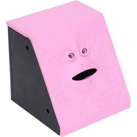 Tirelire enfant amusante en forme de cochon mangeant des pièces, cadeau d'anniversaire, jouet de décoration, rose (1/5)