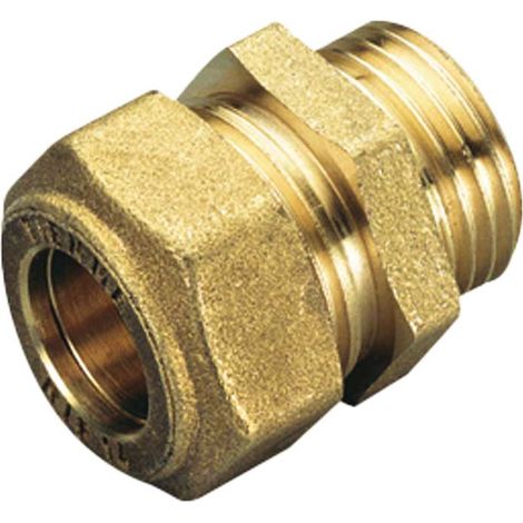 RACCORDO DIRITTO MASCHIO A COMPRESSIONE CON O-RING GIALLO PER GAS TIEMME Ø16 x 3/4