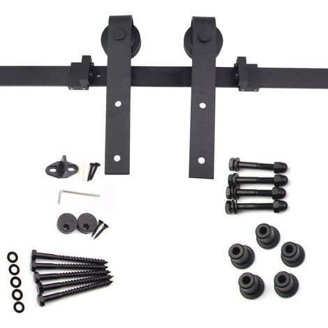 SWANEW Set di montaggio per sistema di ante scorrevoli binario di scorrimento per ante scorrevoli in legno ferramenta per ante scorrevoli 183/200cm (1/5)