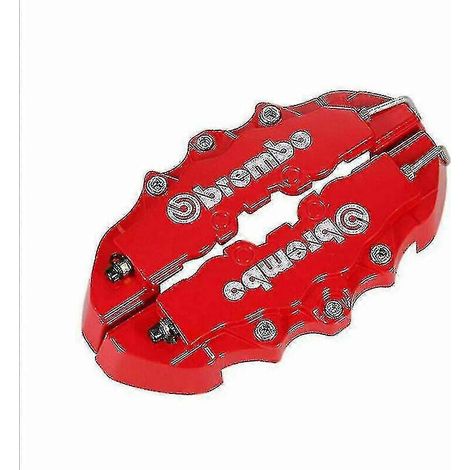 Kit universel de 4 cache-étriers de freins rouges style 3D pour freins à disque avant et arrière. (1/3)