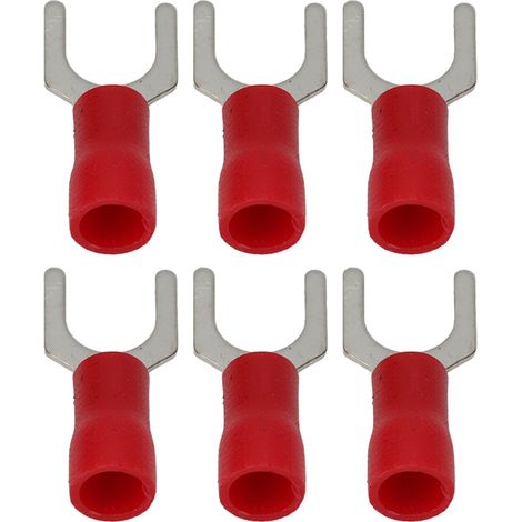 100 Pièces Connecteurs de Câble Type U en Cuivre Isolé, Embouts de Fourche pour 16-14 AWG, Raccords Électriques à sertir (1/5)