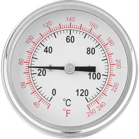 Thermomètre bimétallique haute température 62 mm 120 °C pour four, gril et barbecue, cadran analogique, double échelle (1/5)