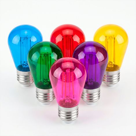 Bombilla LED Filamento - S14 E27 - 4W - Cristal De Colores -