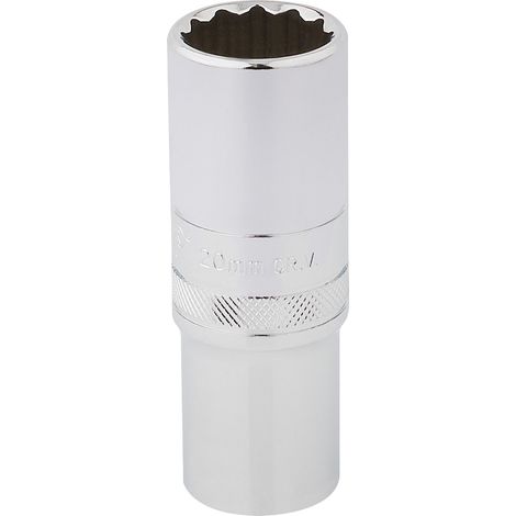 Draper 20mm Deep Socket for 1/2" Drive – Polished Chrome, Metric, 1/2" Square Drive, Model 33787 (1/5)