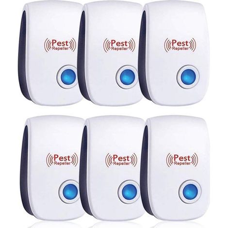 Répulsif Ultrason Anti-Rongeurs Insectes, 6 pcs Ultrason Anti Moustique Ultrason Souris et Rats, Intérieur Répulsif Électronique Insectes pour Souris, Rats Fourmis Araignées Moustiques (1/5)