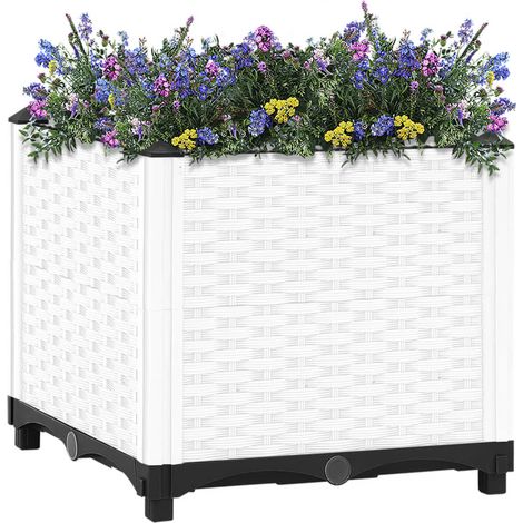 Jardinière, Pot de Fleurs d'extérieur, 40x40x38 cm Polypropylène OIB1516E (1/5)