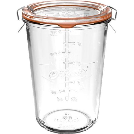 Bocal de fermentation pour levain, bocal en verre à large ouverture de 0,8 L avec couvercle, récipient de conservation hermétique remplaçable, convient pour le levain, les cornichons, les pâtes, la co (1/5)