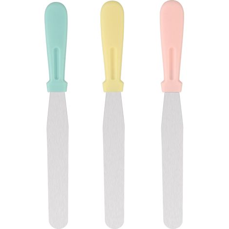 8-Zoll-Tortenmesser aus Edelstahl, gebogener Spatel zum Dekorieren von Sahne und Gebäck, professioneller Zuckergussglätter-x (1/4)