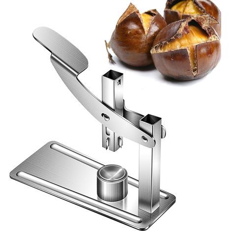 Kastanienzange, 1 Stück, Schnellöffner für Kastanien aus Edelstahl 304, ergonomisch geformter Kastanienschneider, Küchenhelfer (1/5)