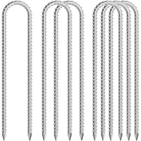 Piquets de sol, lot de 6 piquets de trampoline en forme de U de 30,5 cm, piquets de sol robustes pour le camping (1/5)