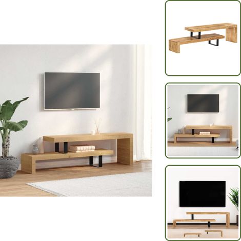 TV-Lowboard Massivholz Mango - TV-Schrank - Holzmöbel - Mangoholz - Vintage Stil - Wohnzimmer Dekoration (1/5)
