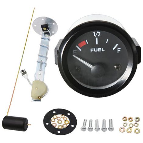 Jauge de niveau de carburant pour moteur de voiture, 52 mm (2 pouces), indicateur de niveau de carburant du réservoir, jauge à aiguille avec voyant blanc (1/3)