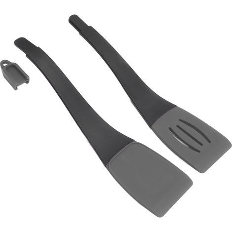 3-in-1 Grillzange, mit Arretierung, hitzebeständiger Silikonspitze, für den Einsatz zu Hause und in der Gastronomie, Grau und Schwarz (1/5)