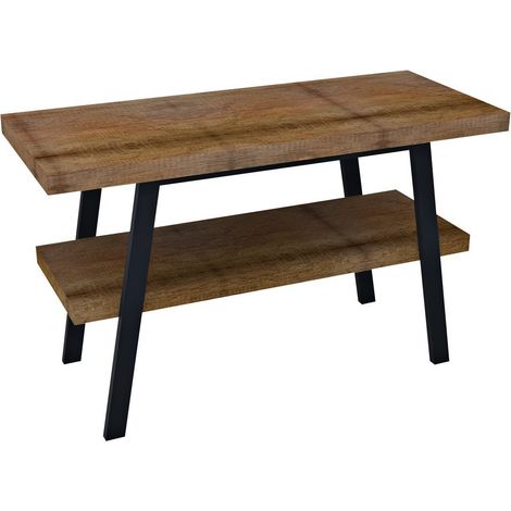 Table lavabo TWIGA 130x72x50 cm, noir mat/Vieux bois