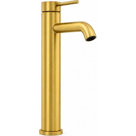 Robinet de lavabo haut en laiton doré AquaElegance (1/5)