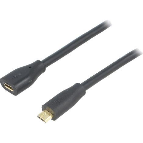 Cable USB 2.0 port USB B micro USB B micro prise male 100cm - Noir