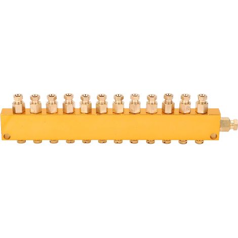 Distributeur d'huile réglable en laiton, séparateur de piston, vanne de distribution, système de lubrification 1 entrée 12 sorties