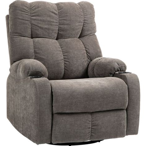 Relaxsessel mit Fußstütze, Liegesessel, drehbar, bis 150 kg, Stahlrahmen, 88x96x108cm, Hellbraun (1/5)