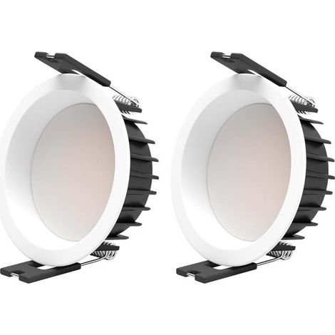 2pcs 7W LED Recessed Spotlight 3000K LED Recessed Spotlight CRI 90+ Flicker-Free Indoor LED Ceiling Spotlight, 100° Beam Angle, Ø85mm Recessed Hole, Ceiling Lighting, Ceiling Light [Energy Class G] (1/5)