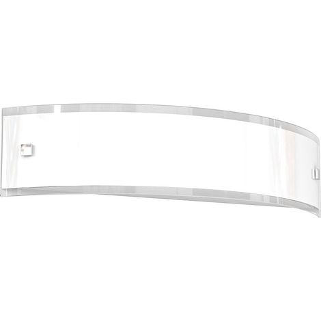 Applique Contemporanea Linear Metallo E Vetro Bianco 2 Luci E27 50Cm (1/5)