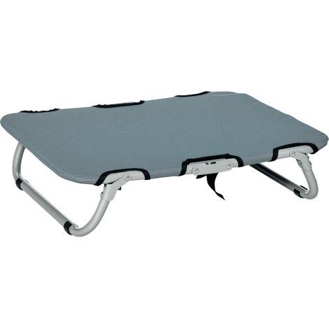 Lettino per Cani Pieghevole in Acciaio e Tessuto Oxford per Interni ed Esterni, 59x46x15 cm, Grigia
