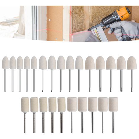 Set mit 25 weißen Polierwerkzeugen aus Wollfilz (1/5)