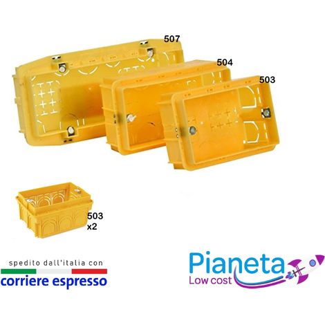 Scatola cassetta da incasso di derivazione 503 504 506/7 per placche supporti matix living  503 3 posti x 2pz