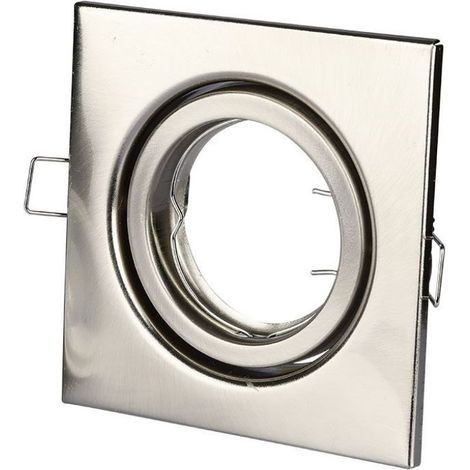 Portafaretto incasso alluminio quadrato orientabile gu10-gu5.3 vt-7227sq sku 3473 nickel satinato