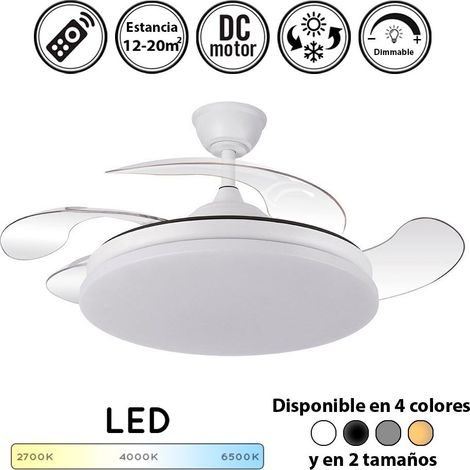 Ventilador de techo tridente  Lampara ventilador de techo con luz 59W 6980Lm  mejor ventilador de techo 2025 calidad precio Blanco Grande diametro: 50-107 cm Blanco Grande diametro: 50-107 cm (1/4)