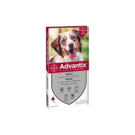 Elanco Dog Advantix Spot-On (10-25kg) - Confezione 4 Pipette - Antiparassitari CANE