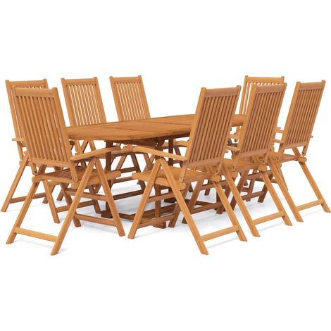 Maison Exclusive - Set Mobili da Pranzo per Giardino 9 pz Legno Massello di Acacia 160-240 cm (1/5)
