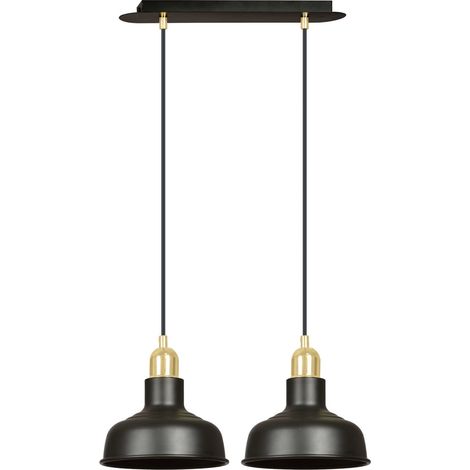 Lampada a sospensione Emibig Ibor 2xE27 nero-oro 100cm (1/5)