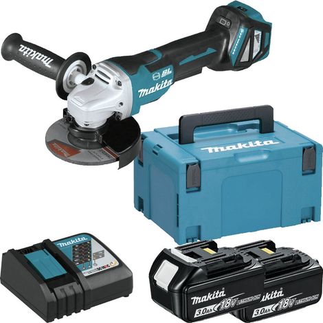 MAKITA DGA517RFJ Brushless Angle Grinder 18V 125MM With 2x3Ah Batts, Charger And Makpac 3 Case (1/3)