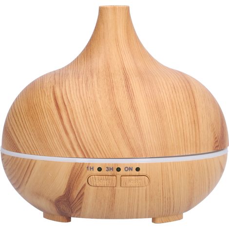 Diffuseur d'huiles essentielles USB imitation bois 150 ml avec brume fraîche et veilleuse intégrée, idéal pour la chambre ou le bureau. (1/5)