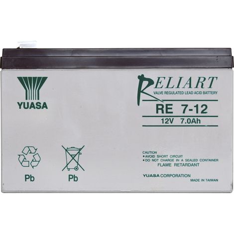 Yuasa RE7-12 AGM Batterie 12 V 7 Ah Schwarz (1/2)