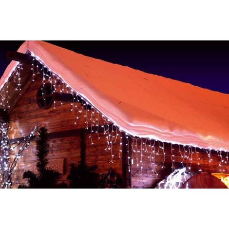Cascata Tenda 210 Luci Led Natale Bianco Ghiaccio Per Esterno 300x100 Natalizia (1/2)