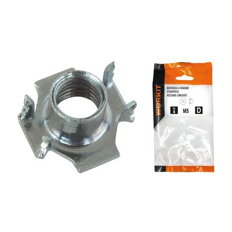 BUSSOLA A RAGNO SELF WORKIT - STAMPATA ACCIAIO ZINCATO M  6 CF=PZ 10- 5 confezioni