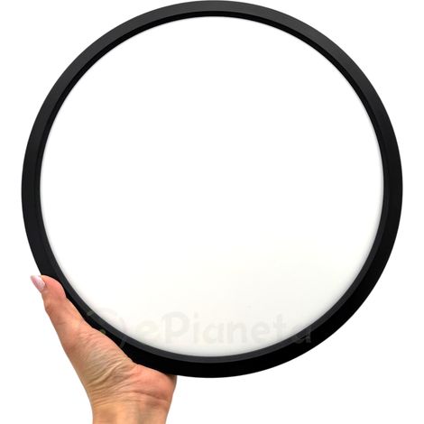 UNIVERSO LV-300-N3C PLAFONIERA ULTRA SLIM SMD LED 24W ROTONDA 30CM IP40 COLORE NERO CCT 3 IN 1 CAMBIA COLORE LUCE