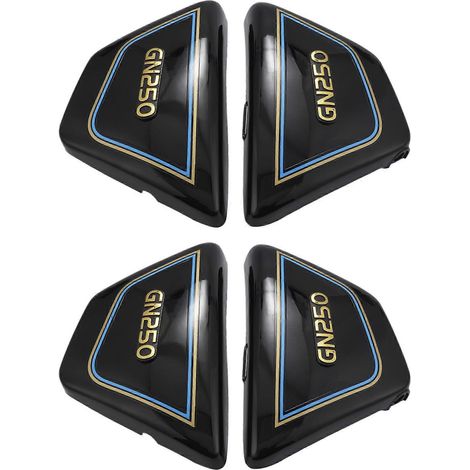 paires de panneaux latéraux de cadre (droit et gauche), pièces détachées pour moto Suzuki GN 250, noir
