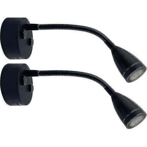 Lampe de lecture LED 12-24 V, lampe de lecture à intensité variable avec chargeur USB pour camping-car, camion de voyage, caravane, lampe de chevet, lot de 2 - noir (1/5)