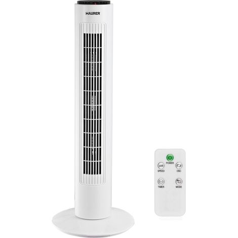 Maurer Ventilatore a Torre 73 cm 3 Velocità. Funzione oscillante. Con telecomando. (1/3)